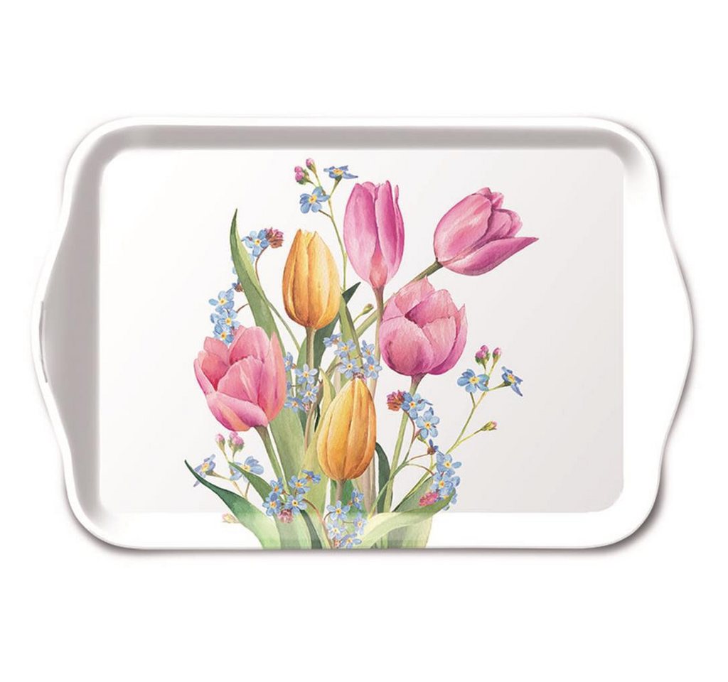 Ambiente Papierserviette Tray Melamine – Tablett – 13 x 21 cm - Tulips Bouquet – Tulpenstrauss von Ambiente