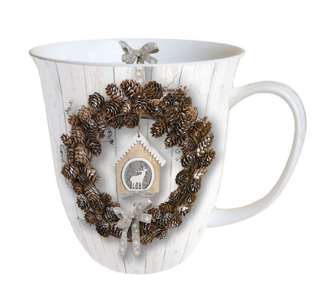 Ambiente Papierserviette Weihnachten - Becher - Mug 0.4 L - Fine Bone China - Format: Ø 10 cm von Ambiente