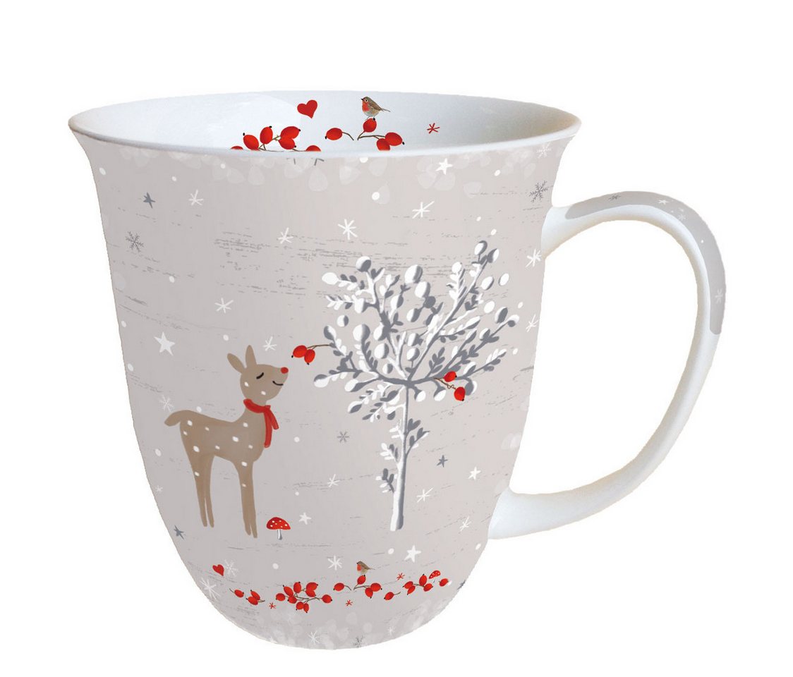 Ambiente Papierserviette Weihnachten - Becher - Mug 0.4 L - Fine Bone China - Format: Ø 10 cm von Ambiente