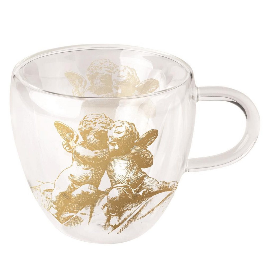 Ambiente Papierserviette Weihnachten – Double Walled Glass Cup Classic Angels Gold von Ambiente