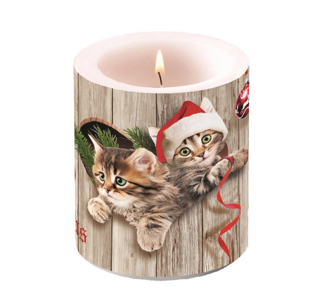 Ambiente Papierserviette Weihnachten – Kerze medium – Candle medium – Format: Ø 10 cm x 10 cm von Ambiente