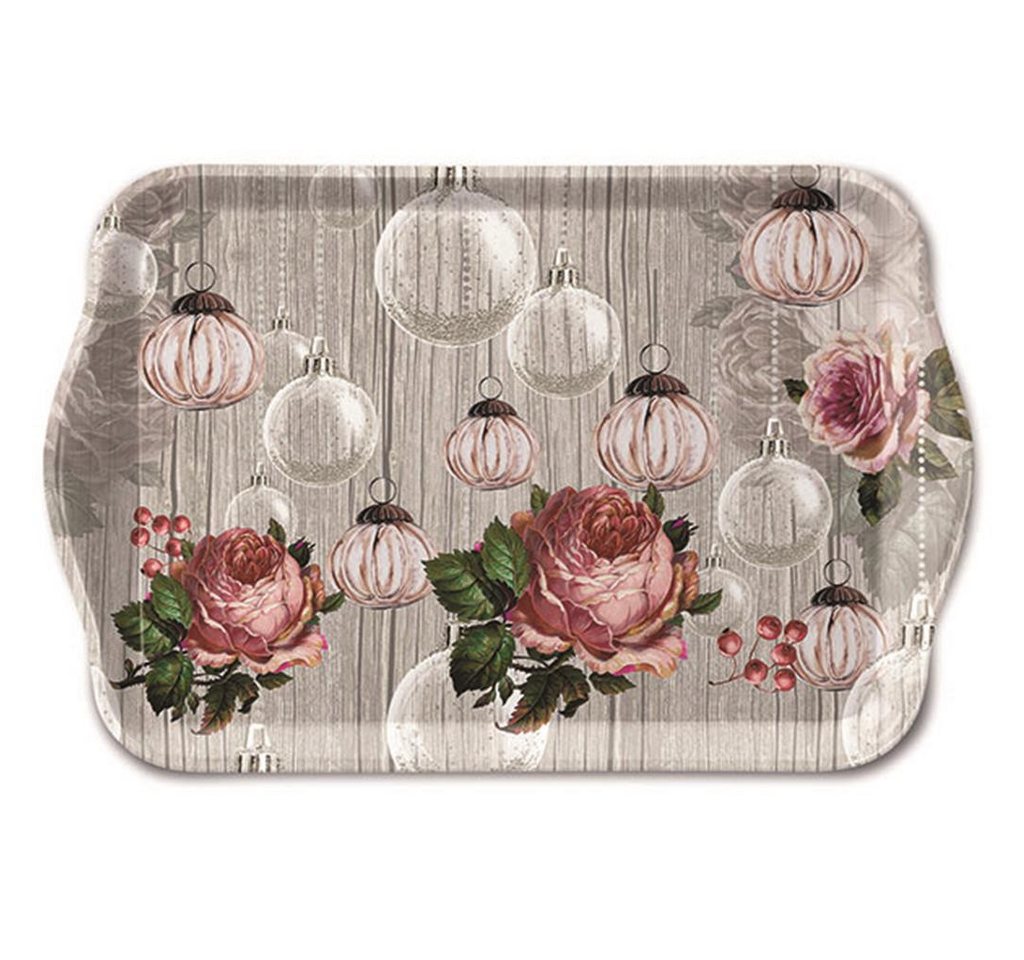 Ambiente Papierserviette Weihnachten – Tray Melamine 13X21cm Roses And Baubles 13x21cmSeite59 von Ambiente