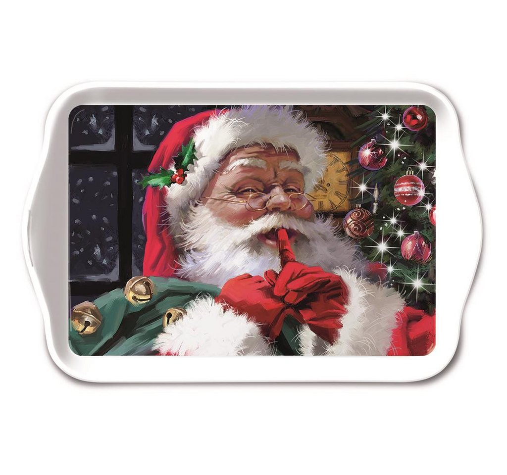 Ambiente Papierserviette Weihnachten – Tray Melamine – Tablett – Format: 13 x 21 cm – Hush Hush von Ambiente