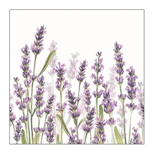 Ambiente - Papierservietten - Lavender Shades / Lavendel, weiß 25 x 25 cm von Ambiente