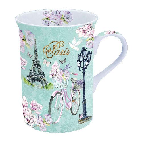 Ambiente Porzellan Becher ca. 250ml Mug Tasse Tee Kaffee Bike In Paris von Ambiente