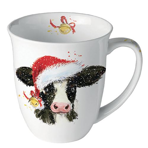 Ambiente Porzellan Tasse ca. 400ml Becher Bone China Mug Für Tee Oder Kaffee Herbst Winter Weihnachten Christmas Christmas cow bell von Ambiente