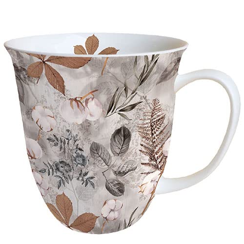 Ambiente Porzellan Tasse ca. 400ml Becher Bone China Mug Für Tee Oder Kaffee Herbst Winter Weihnachten Cotton von Ambiente