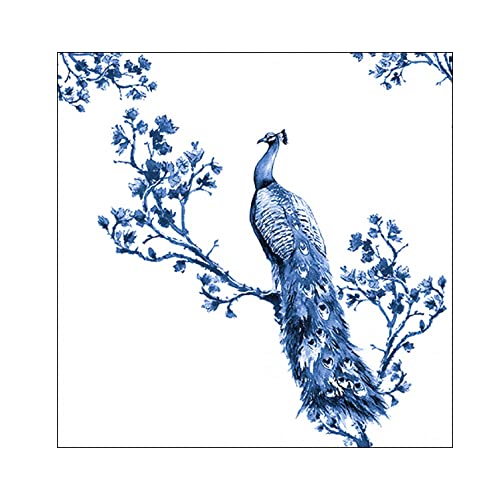 Ambiente Serviette Lunch 33x33cm Motiv: Royal peacock - edler Pfau blau 20 Stück pro Packung von Ambiente