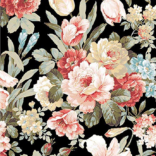 Ambiente Serviette Motiv : Kate Black - Blumen schwarz - 20 Servietten pro Packung, 33x33 cm von Ambiente