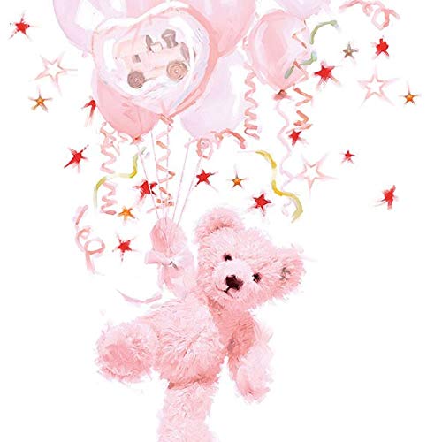 Ambiente Serviette Motiv : Teddy Rose - Teddy rosa für Geburt/Taufe - 20 Servietten pro Packung, 33x33 cm von Ambiente