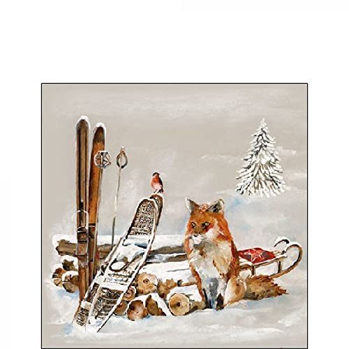 Ambiente Serviette klein Cocktail 25 x 25 cm Fox and Bird von Ambiente