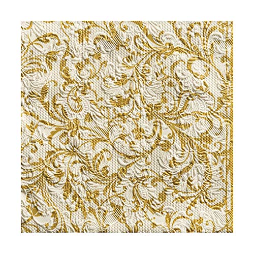 Ambiente Servietten Lunch 33x33cm Elegance Damask Cream/ Gold von Ambiente