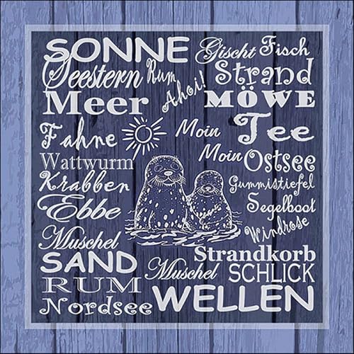 Ambiente Servietten Motiv: Beach Terms, 33x33cm, Meer, Ebbe, Nordsee, Wellen, Strandkorb 20 Stück Packung Ambiente Servietten Motiv: Beach Terms, 33x33cm, Meer, Ebbe, Nordsee, Wellen, Strandkorb 20 Stück Packung von Ambiente