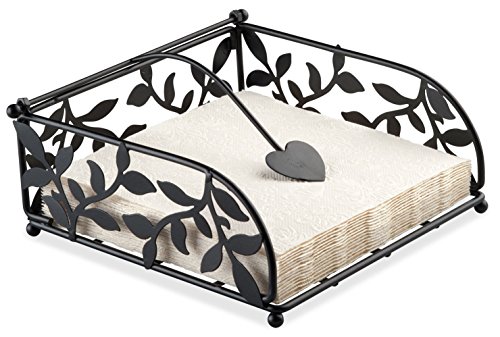 Ambiente Metall Serviettenhalter BranchSchwarz - Black Für Servietten 33 x 33 cm von Ambiente