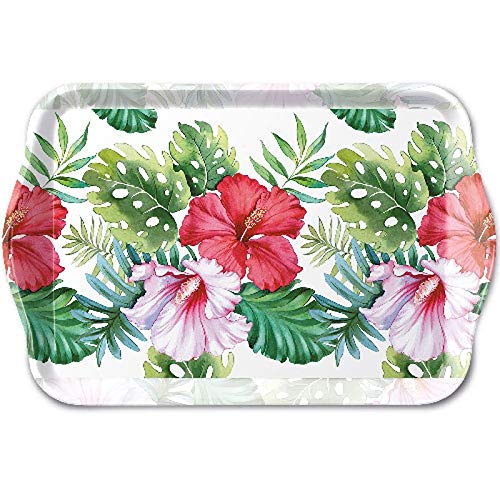 Tablett Melamin ca. 13 x 21 cm, Hibiskus Blumen, Hibiscus Floral White, Kaffee, Tee und Espresso Service Ambiente von Ambiente