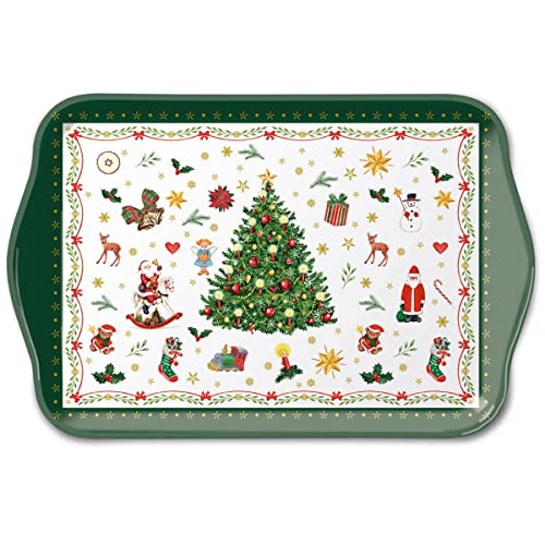 Ambiente Tablett Tray 13x21 cm Christmas Evergreen Advent Weihnachten Tannenbaum Dekotablett Dekoration von Ambiente