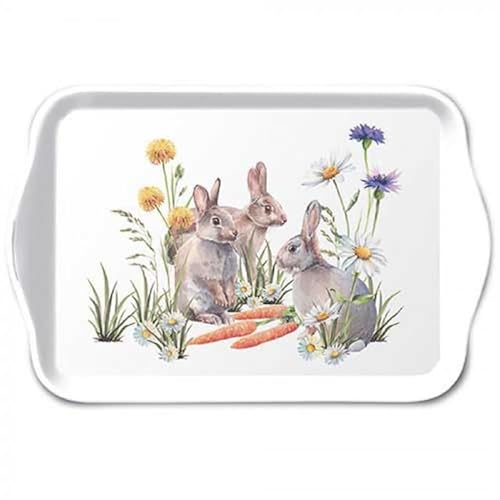 Ambiente Tablett Tray Serviertablett 13x21 cm Dekotablett Ostern Osterhasen Frühling Serie Carrot Treat von Ambiente