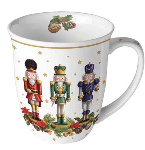 Ambiente Tasse 0,4 l Henkeltasse Becher Kaffeetasse Teetasse Weihnachtstasse Nussknacker Christmas Henkelbecher nutcracker von Ambiente