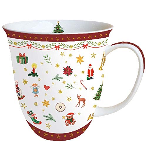 Ambiente Tasse aus feinem Knochenporzellan, 0,4 l, Rot von Ambiente