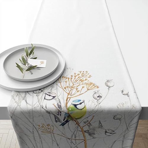 Ambiente Tischläufer Läufer Table Runner / 40x150 cm / Vögel Vogelmotiv Sweet Little Bird / Baumwolle von Ambiente