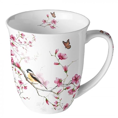 Porzellan Tasse Blumen Frühling Vogel -Sommer Mug Blossom- Blüte, als Geschenk geeignet von Ambiente