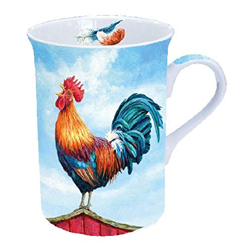 Porzellantasse Hahn Kukelku Becher Bone China 0,25l Kaffeebecher Henkelbecher von Ambiente