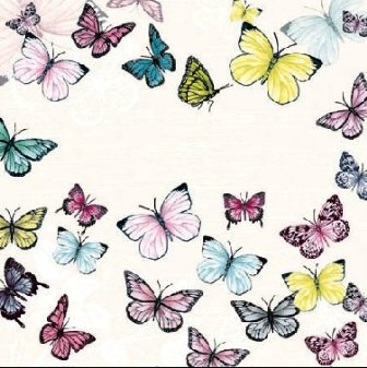 Servietten "Butterfly white" Schmetterlinge 25x25 cm Ambiente von Ambiente