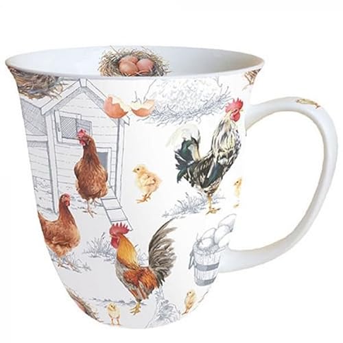 Tasse Motiv Hühnerfarm ca. 10x9 cm von Ambiente