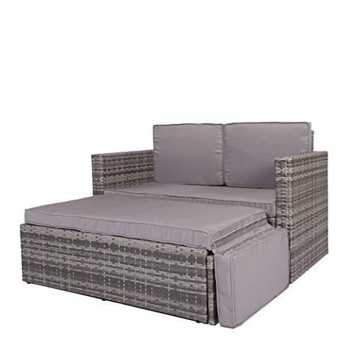 Ambientehome 2-tlg. Garten-Lounge-Set mit Auflagen Möbelset, grau von Ambientehome