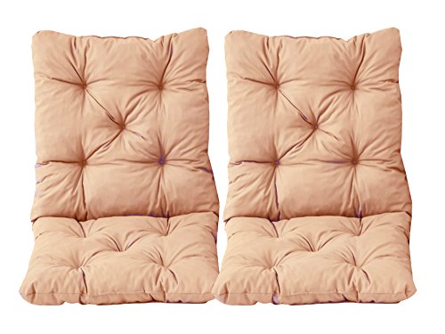 Ambientehome 2er Set Sitzkissen und Rückenkissen Sessel Hanko, Beige (apricot), ca 98x50 cm , Polsterauflage von Ambientehome