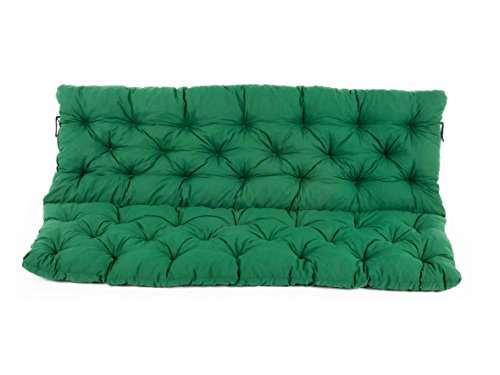 Ambientehome 3er Bank Sitzkissen und Rückenkissen Hanko, grün, ca 150 x 98 x 8 cm, Bankauflage, Polsterauflage von Ambientehome