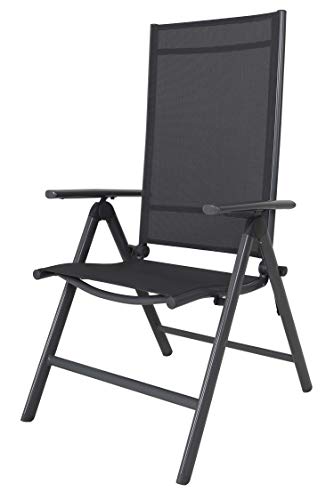 Ambientehome Aluminium Folding Chair,8-Positions Adjustment,Grey Color, Basic Series von AMBIENTE HOME