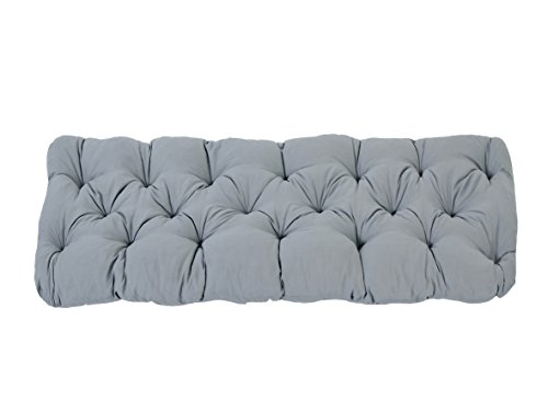 Ambientehome Akadas 2-Sitzer-Sitzkissen ca 120 x 50 x 8 cm, Hellgrau von Ambientehome