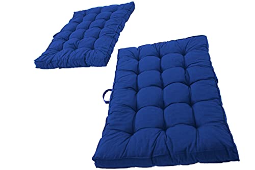 Ambientehome Kastenkissen Loungekissen, 2er-Set 120 x 80 cm Blau Auflagen, 65 Prozent Baumwolle, 35 Prozent Polycotton von Ambientehome