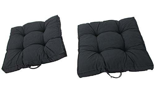 Ambientehome Kastenkissen Loungekissen, 2er-Set 70 x 70 cm Dunkelgrau Auflagen, 65 Prozent Baumwolle, 35 Prozent Polycotton von Ambientehome