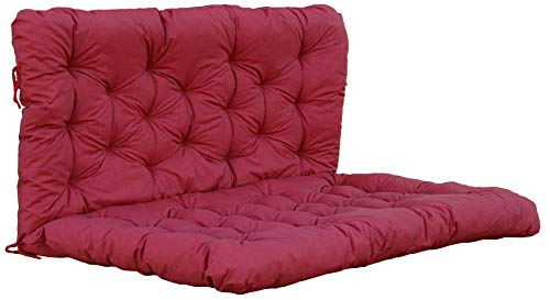 Ambientehome Palettenauflage Palettenkissen inkl. Rückenteil Sitz/120x80, Rücken 120x60 rot von Ambientehome