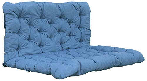 Ambientehome Palettenkissen inkl. Rückenteil Sitz/120 x 80 cm, Rücken 120 x 60 cm, blau/grau von AMBIENTE HOME