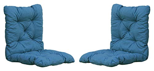 Ambientehome Sitzkissen Auflage Sitzpolster, 98 x 50 x 8 cm, 2er Set, blau/grau, 65 Prozent Baumwolle, 35 Prozent Polycotton von AMBIENTE HOME