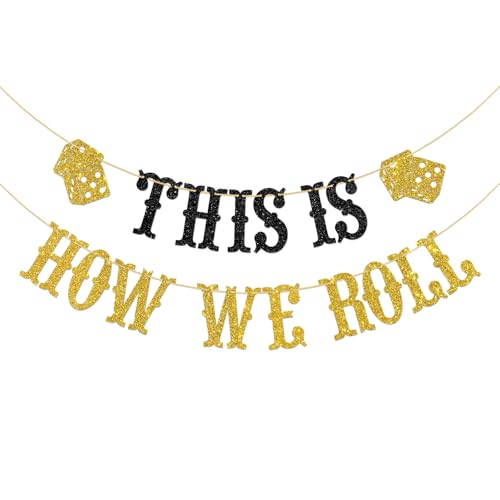 This is How We Roll Banner Casino Themed Bachelorette Party Decorations, Las Vegas Birthday and Bachelorette Party Decorations - Poker Party Supplies von Ambishi
