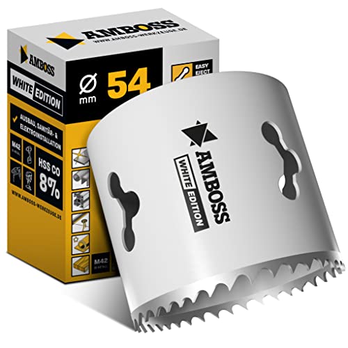 54 mm Amboss Bi-Metall HSS M42 Lochsäge - Für Stahl, Spanplatten, Hartholz, Gipskarton uvm. - Schnitttiefe 48 mm - ohne Aufnahme 54 mm Amboss Bi-Metall HSS M42 Lochsäge - Für Stahl, Spanplatten, Hartholz, Gipskarton uvm. - Schnitttiefe 48 mm - ohne Aufnahme von Amboss Werkzeuge
