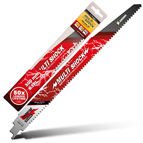 AMBOSS MULTI SHOCK - 1x Säbelsägeblatt Länge 300 mm / 6 ZpZ - ideal für Holz mit Nägeln und Holz mit Schrauben sowie Stahl - Multi Material AMBOSS MULTI SHOCK - 1x Säbelsägeblatt Länge 300 mm / 6 ZpZ - ideal für Holz mit Nägeln und Holz mit Schrauben sowie Stahl - Multi Material von Amboss Werkzeuge