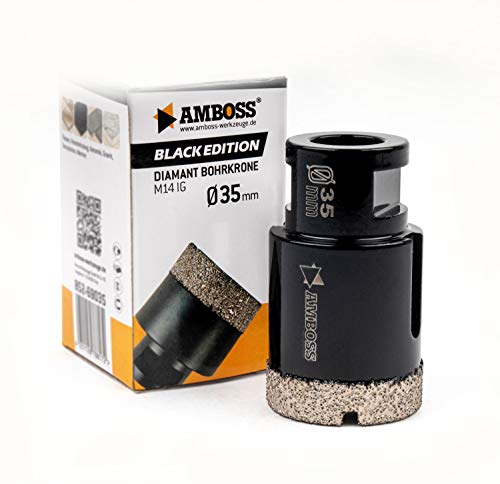 Amboss - Diamant Bohrkrone 35 mm (M14) für Winkelschleifer | Geeignet für Feinsteinzeug, harte Fliesen, Granit etc. von Amboss Werkzeuge