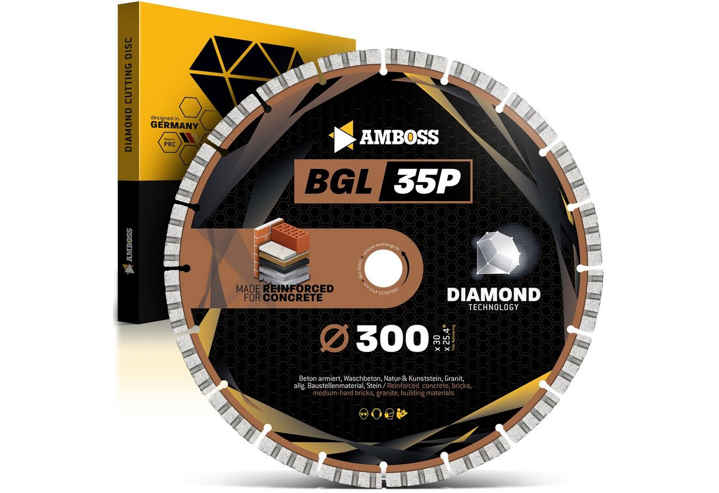 Amboss Werkzeuge Diamanttrennscheibe Amboss BGL 35P Diamant Trennscheibe - 300 x 3 x 30 von Amboss Werkzeuge