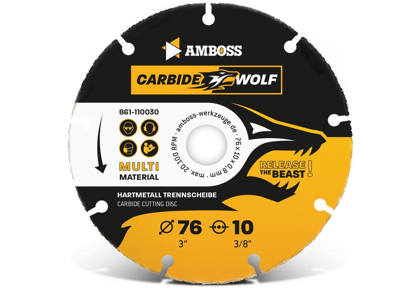 Amboss Werkzeuge Kreissägeblatt Amboss Carbide Wolf HM Trennscheibe - 76 x 0.8 x, 10 mm (Bohrung) 0.8 mm (Dicke) von Amboss Werkzeuge