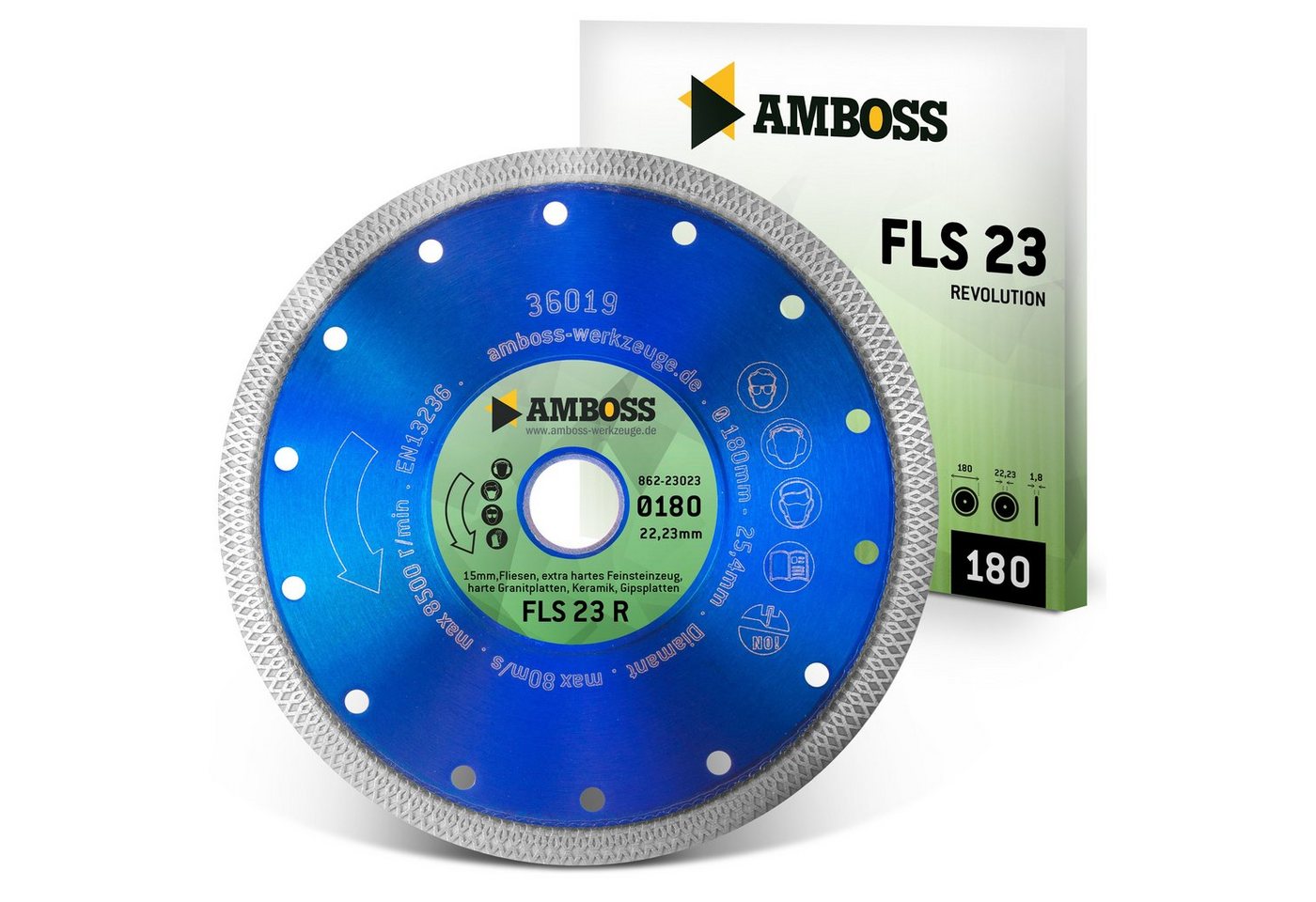 Amboss Werkzeuge Kreissägeblatt FLS 23R Diamant Trennscheibe 180 x 1.8 x 25.4, 25.4 mm (Bohrung) 1.8 mm (Dicke) von Amboss Werkzeuge