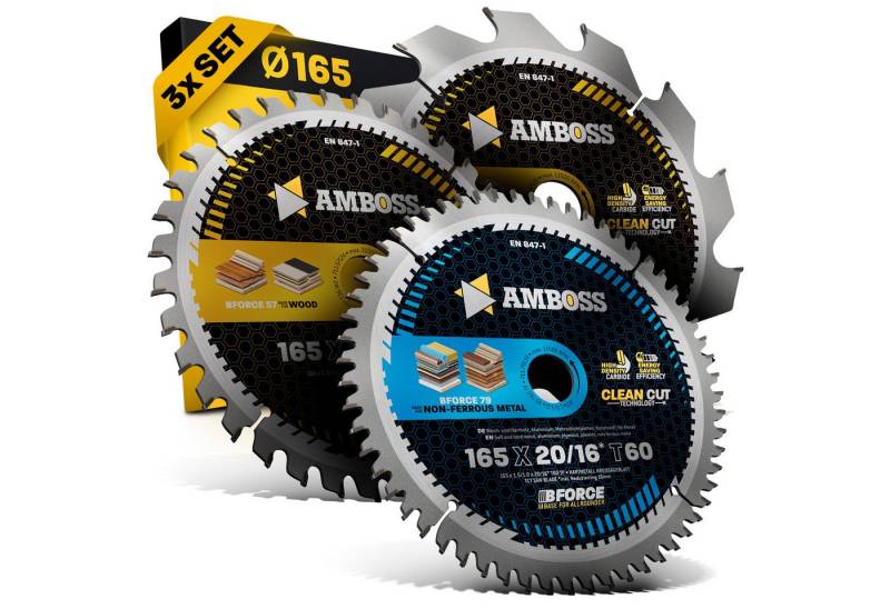 Amboss Werkzeuge Kreissägeblatt Ø165 Akku Hand- Kreissägeblatt Set passend für von Amboss Werkzeuge
