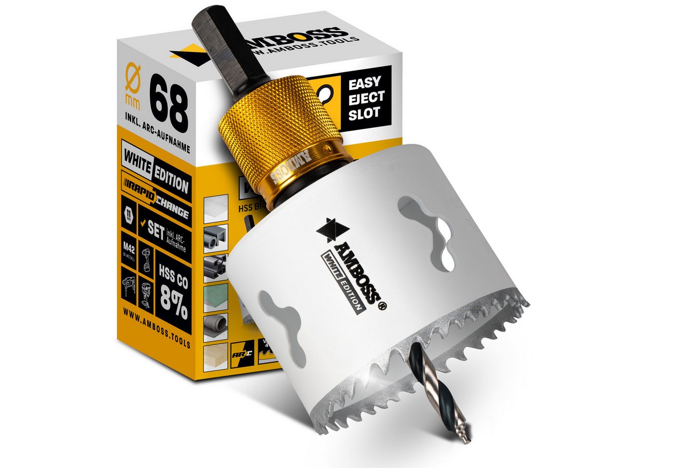 Amboss Werkzeuge Lochsäge Amboss BiMetall M42 Lochsäge 68 mm mit Amboss Werkzeuge Lochsäge Amboss BiMetall M42 Lochsäge 68 mm mit von Amboss Werkzeuge