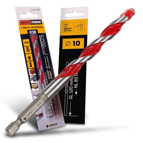 Ø10 mm HM Mehrzweckbohrer - Holz, Blech, Gipskarton, Metallprofil, Fliesen, Mauerwerk uvm.- AMBOSS Werkzeuge Multi Force Multifunktionsbohrer Multibohrer 6kant Bohrer für Bohrmaschinen/Akkuschrauber Ø10 mm HM Mehrzweckbohrer - Holz, Blech, Gipskarton, Metallprofil, Fliesen, Mauerwerk uvm.- AMBOSS Werkzeuge Multi Force Multifunktionsbohrer Multibohrer 6kant Bohrer für Bohrmaschinen/Akkuschrauber von Amboss Werkzeuge