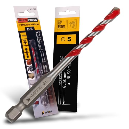 Ø5.0 mm HM Mehrzweckbohrer - Holz, Blech, Gipskarton, Metallprofil, Fliesen, Mauerwerk uvm.- AMBOSS Werkzeuge Multi Force Multifunktionsbohrer Multibohrer 6kant Bohrer für Bohrmaschinen/Akkuschrauber Ø5.0 mm HM Mehrzweckbohrer - Holz, Blech, Gipskarton, Metallprofil, Fliesen, Mauerwerk uvm.- AMBOSS Werkzeuge Multi Force Multifunktionsbohrer Multibohrer 6kant Bohrer für Bohrmaschinen/Akkuschrauber von Amboss Werkzeuge