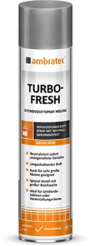 Ambratec Turbo-Fresh 600 ml Melone hochwirksames Intensivspray zur sofortigen Neutralisierung unangenehmer Gerüche 1 Sekunde sprühen reicht für 200 m³ von Ambratec